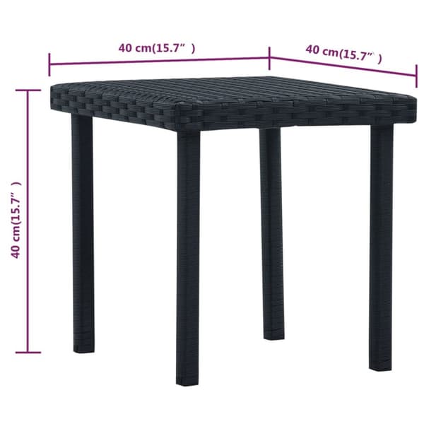 vidaXL havebord 40 x 40 x 40 cm polyrattan sort -  Haveborde