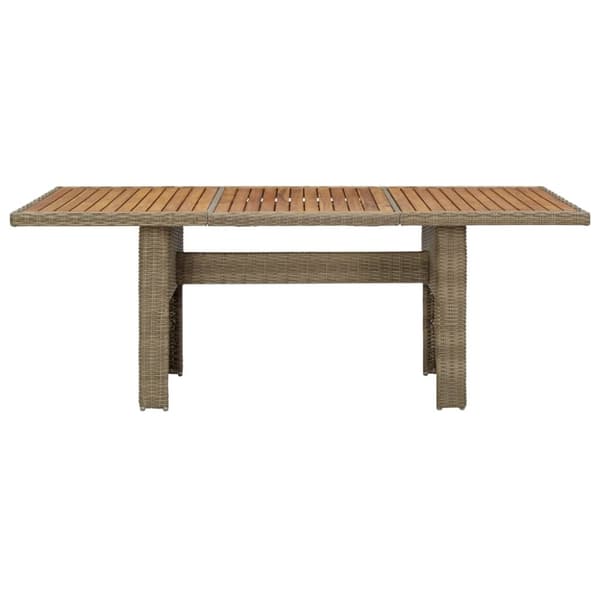 vidaXL havebord 200x100x74 cm polyrattan brun -  Haveborde