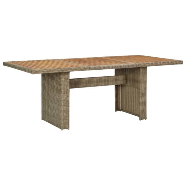 vidaXL havebord 200x100x74 cm polyrattan brun - Haveborde