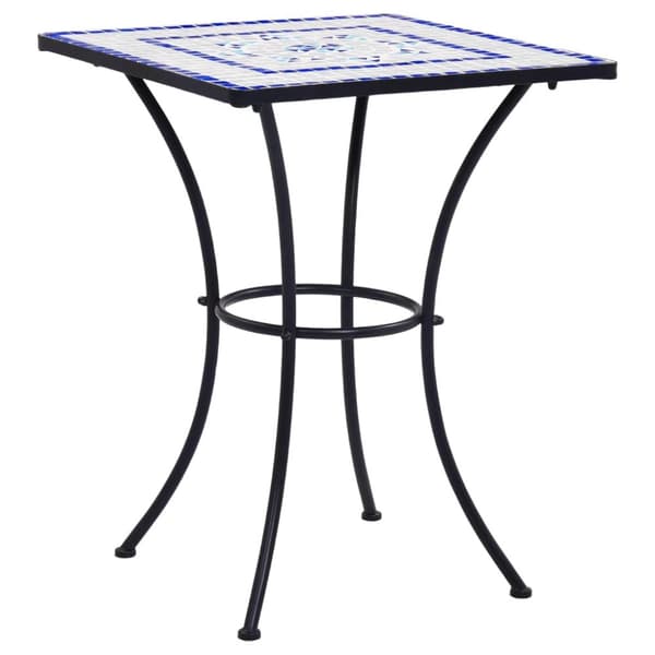 vidaXL Mosaikbord blå och vit 60 cm keramik -  Utebord