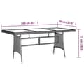 Miniatyrbillede 5 af 5: vidaXL havebord 160x70x72 cm polyrattan og massivt akacietræ sort -  Haveborde