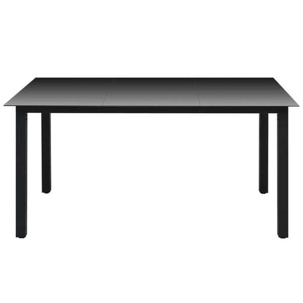 vidaXL Puutarhapöytä musta 150x90x74 cm alumiini ja lasi - Ulkopöydät