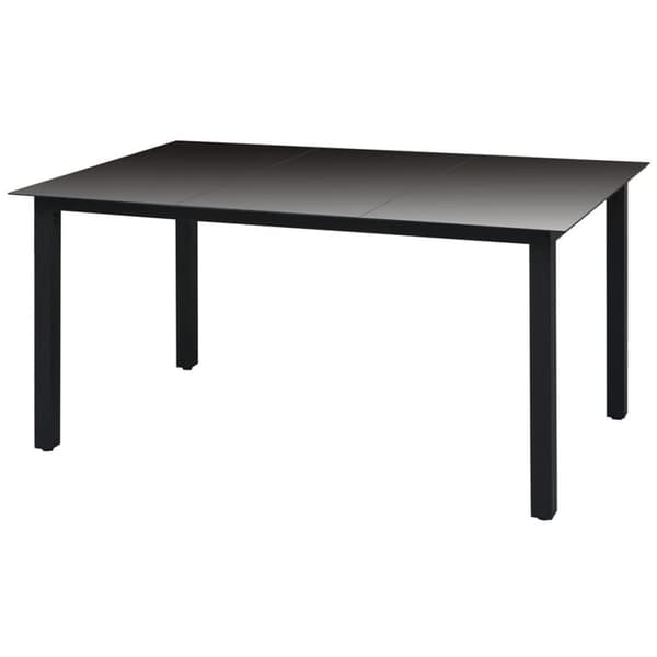 vidaXL Puutarhapöytä musta 150x90x74 cm alumiini ja lasi -  Ulkopöydät