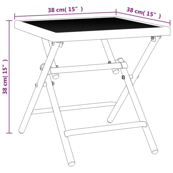 vidaXL foldbart havebord 38x38x38 cm stål og meshstof antracitgrå -  Haveborde