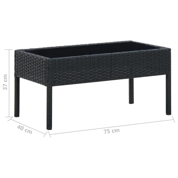 vidaXL havebord 75x40x37 cm polyrattan sort - Haveborde