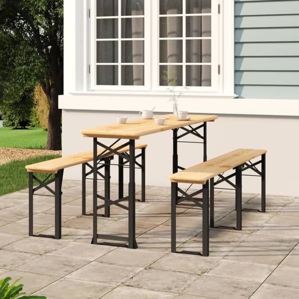 vidaXL Hopfällbart barbord 170x50x75/105 cm massiv gran - Utebord