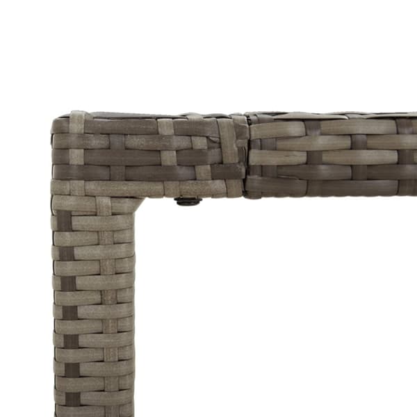 vidaXL havebord med glastop 150x90x75 cm polyrattan grå - Haveborde