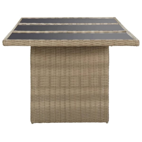 vidaXL havebord 200x100x74 cm glas og polyrattan brun -  Haveborde