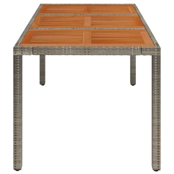 vidaXL Trädgårdsbord med träskiva grå 150x90x75 cm konstrotting - Utebord