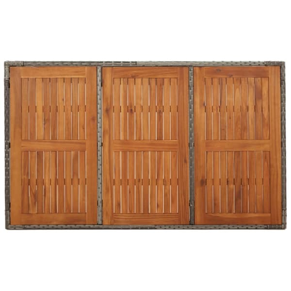 vidaXL Trädgårdsbord med träskiva grå 150x90x75 cm konstrotting - Utebord