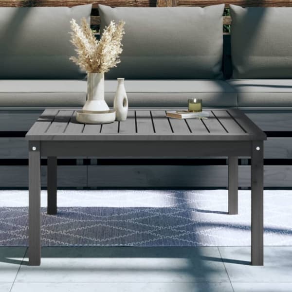 vidaXL havebord 82,5x82,5x45 cm massivt fyrretræ grå -  Haveborde