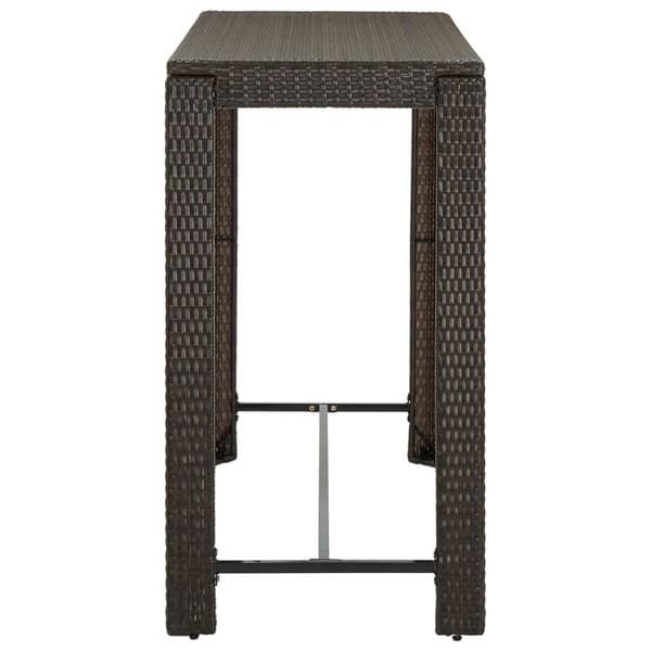 vidaXL barbord til haven 140,5x60,5x110,5 cm polyrattan brun -  Haveborde
