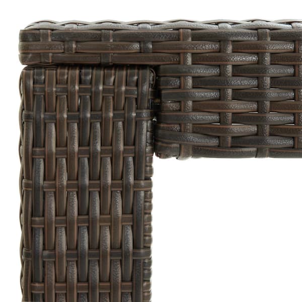 vidaXL barbord til haven 140,5x60,5x110,5 cm polyrattan brun -  Haveborde