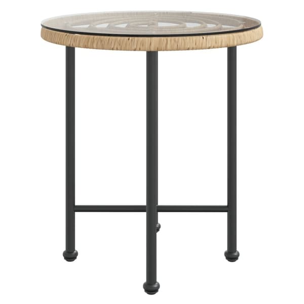 vidaXL spisebord Ø50 cm hærdet glas og stål -  Haveborde