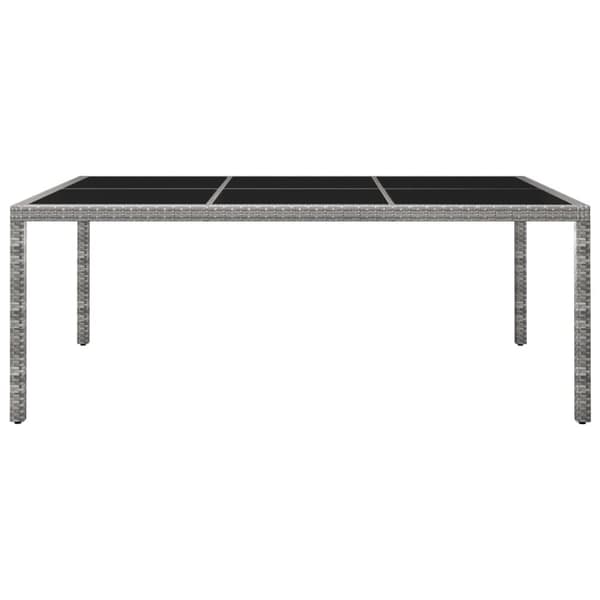vidaXL udendørs spisebord 200x150x74 cm polyrattan grå - Haveborde