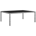 Miniatyrbillede 1 af 6: vidaXL udendørs spisebord 200x150x74 cm polyrattan grå -  Haveborde