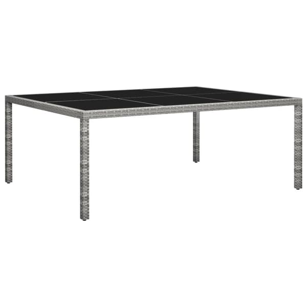 vidaXL udendørs spisebord 200x150x74 cm polyrattan grå -  Haveborde