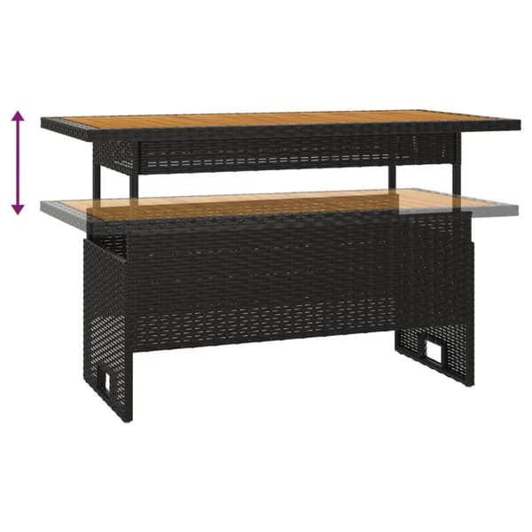 vidaXL havebord 100x50x43/63 cm massivt akacietræ og polyrattan - Haveborde