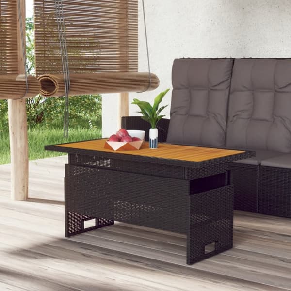vidaXL havebord 100x50x43/63 cm massivt akacietræ og polyrattan -  Haveborde