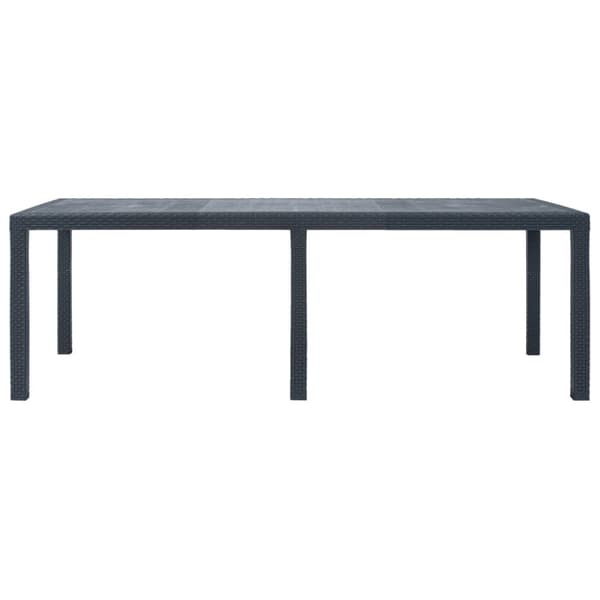 vidaXL havebord 220 x 90 x 72 cm plastik rattanlook antracitgrå - Haveborde
