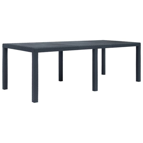 vidaXL havebord 220 x 90 x 72 cm plastik rattanlook antracitgrå - Haveborde