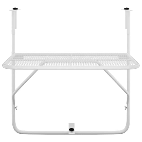 vidaXL Balkongbord vit 60x40 cm stål -  Utebord