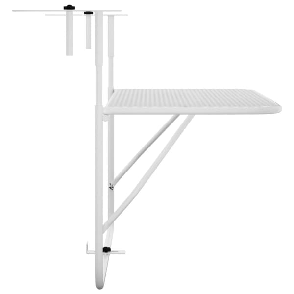 vidaXL Balkongbord vit 60x40 cm stål -  Utebord