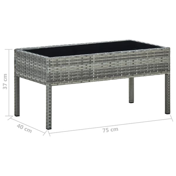 vidaXL havebord 75x40x37 cm polyrattan grå - Haveborde