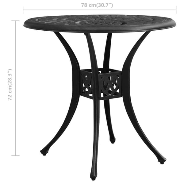 vidaXL Puutarhapöytä musta 78x78x72 cm valualumiini - Ulkopöydät