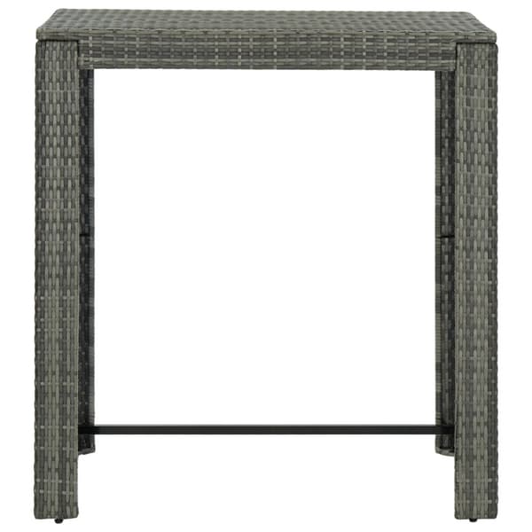 vidaXL Puutarhan baaripöytä harmaa 100x60,5x110,5 cm polyrottinki -  Ulkopöydät