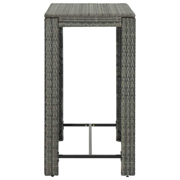 vidaXL Puutarhan baaripöytä harmaa 100x60,5x110,5 cm polyrottinki -  Ulkopöydät