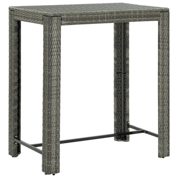 vidaXL Puutarhan baaripöytä harmaa 100x60,5x110,5 cm polyrottinki -  Ulkopöydät