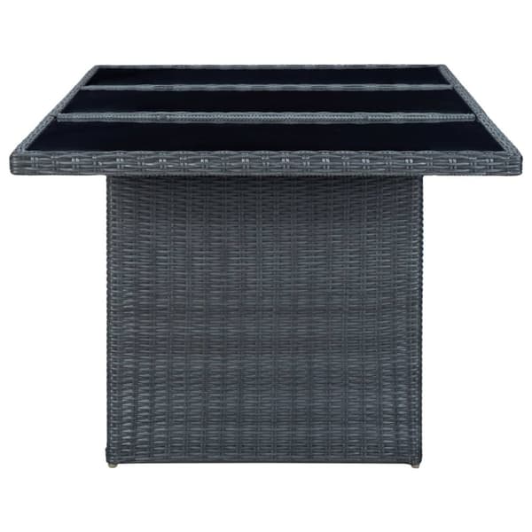 vidaXL havebord polyrattan og hærdet glas mørkegrå - Haveborde