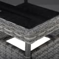 Miniatyrbillede 4 af 6: vidaXL udendørs spisebord polyrattan og glas grå -  Haveborde
