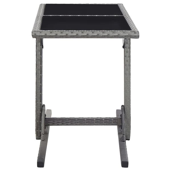 vidaXL havebord 110x53x72 cm antracitgrå glas og poliratanas -  Haveborde