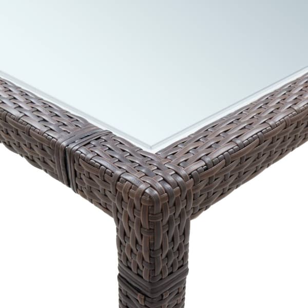 vidaXL Puutarhan ruokapöytä ruskea 200x200x74 cm polyrottinki -  Ulkopöydät