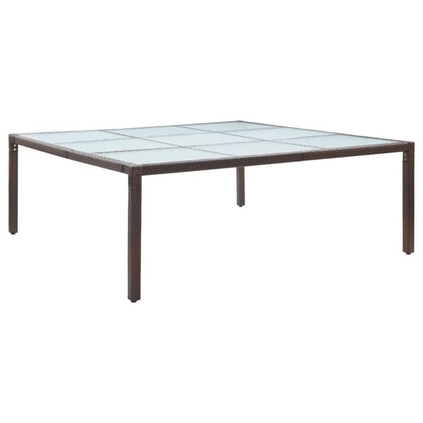vidaXL Puutarhan ruokapöytä ruskea 200x200x74 cm polyrottinki -  Ulkopöydät