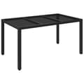 Pikkukuva 3 / 8: vidaXL Puutarhapöytä lasipöytälevy musta 150x90x75 cm polyrottinki -  Ulkopöydät