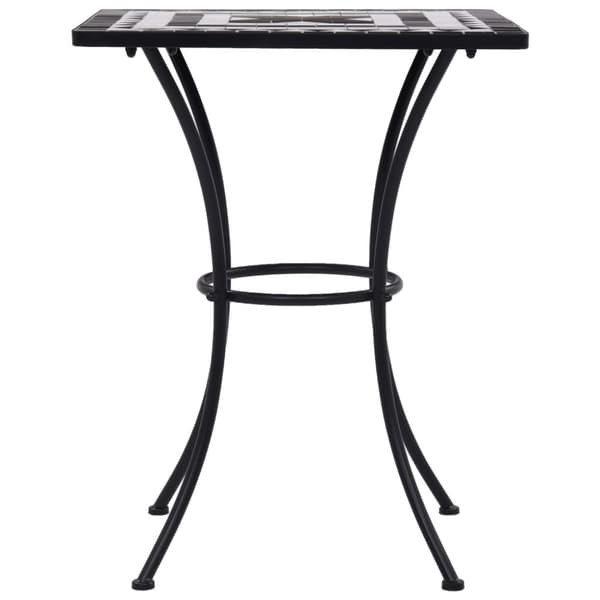 vidaXL bistrobord med mosaikdesign 60 cm keramisk sort og hvid -  Haveborde