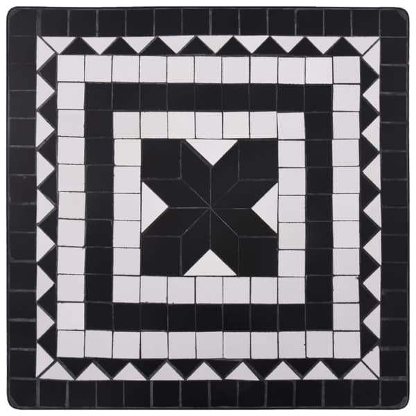 vidaXL bistrobord med mosaikdesign 60 cm keramisk sort og hvid -  Haveborde