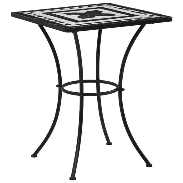 vidaXL bistrobord med mosaikdesign 60 cm keramisk sort og hvid -  Haveborde