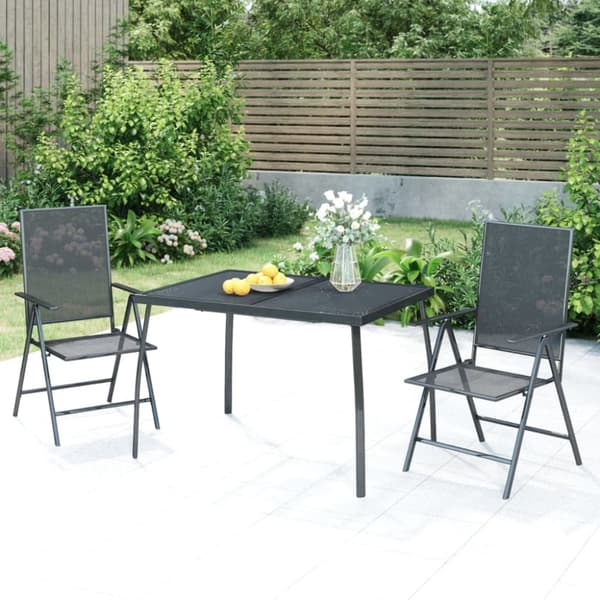 vidaXL havebord 110x80x72 cm stål og meshstof antracitgrå -  Haveborde