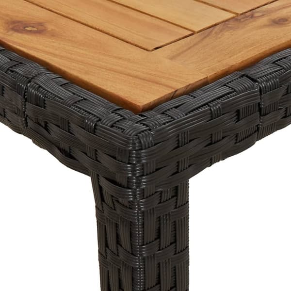 vidaXL havebord 190x90x75 cm polyrattan og akacietræ sort - Haveborde