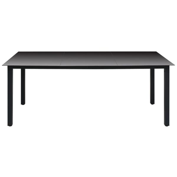 vidaXL havebord glas aluminium 190 x 90 x 74 cm sort - Haveborde