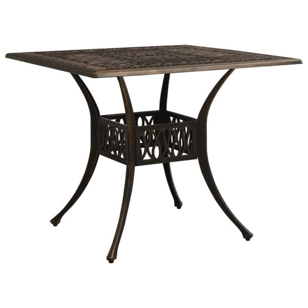 vidaXL havebord 90x90x73 cm støbt aluminium bronzefarvet - Haveborde
