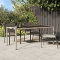 Miniatyrbillede 1 af 7: vidaXL havebord 190x90x75 cm hærdet glas og polyrattan beige -  Haveborde