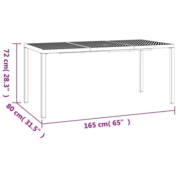 vidaXL havebord 165x80x72 cm stål antracitgrå - Haveborde