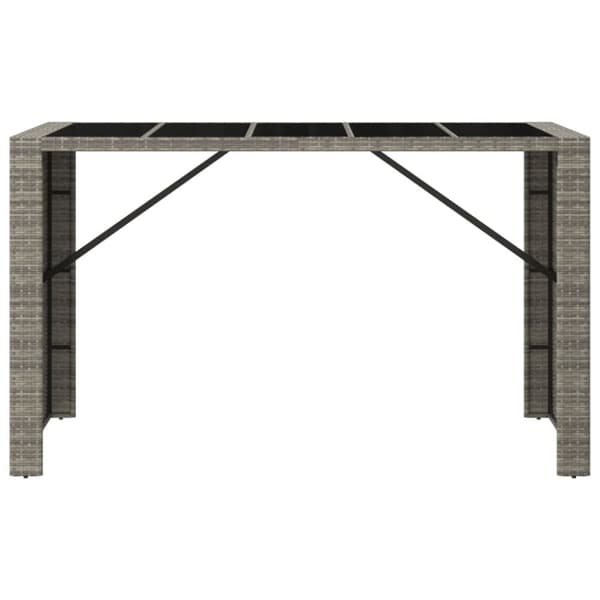 vidaXL barbord med glasplade 185x80x110 cm polyrattan grå - Haveborde