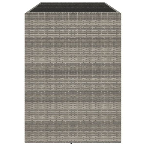 vidaXL barbord med glasplade 185x80x110 cm polyrattan grå - Haveborde