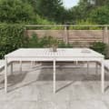 Miniatyrbillede 4 af 9: vidaXL havebord 203,5x100x76 cm massivt fyrretræ hvid -  Haveborde